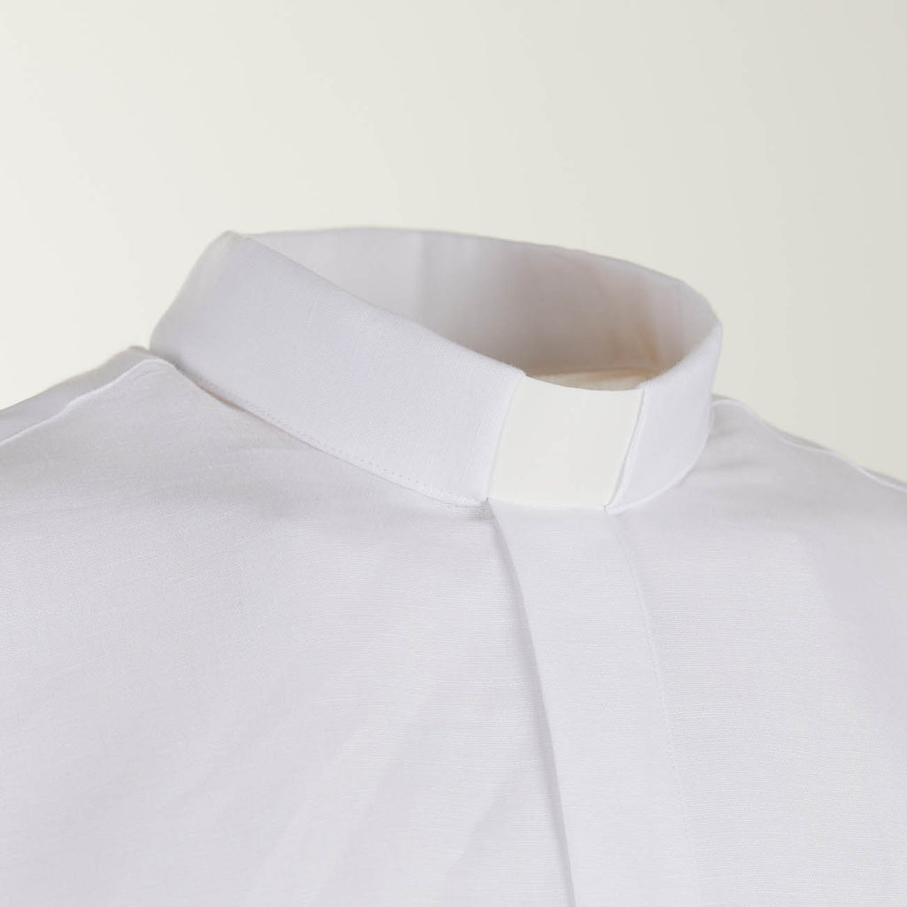 NEW - Camicia in Lino - Bianco - Clergy - Manica Lunga