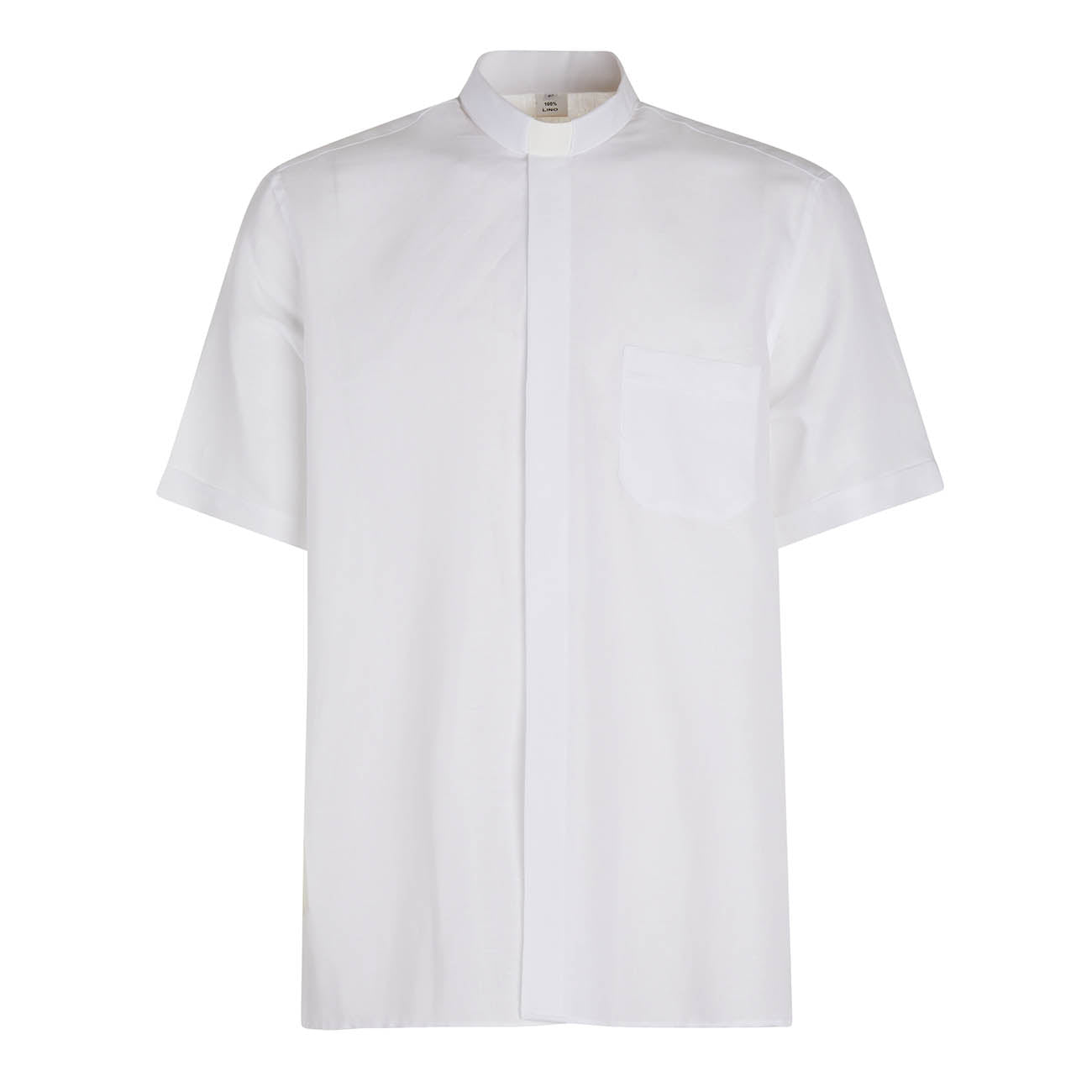 NEW - Camicia in Lino - Bianco - Clergy - Manica Corta