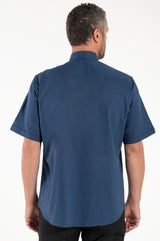 Camicia Misto-Lino - Blu - Clergy - Manica Corta