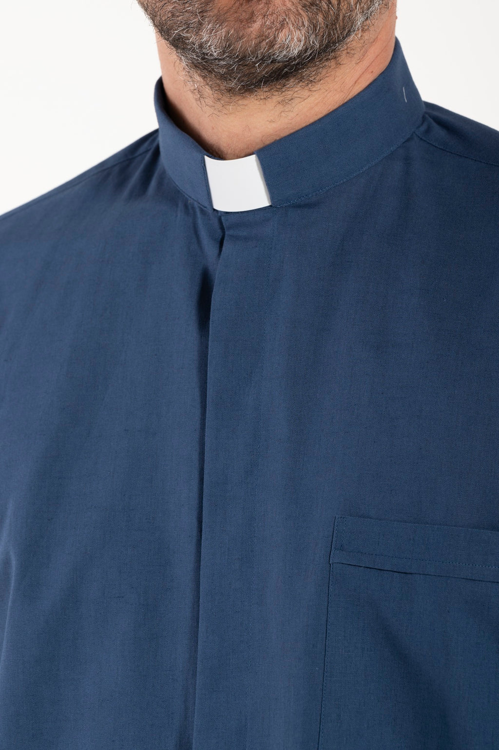 Camisa en mezcla de lino - Azul - Clero - Manga larga
