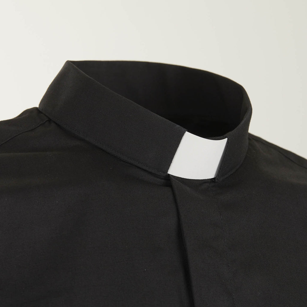 Camisa 100% Algodón - Negra - Clergy - Manga Corta