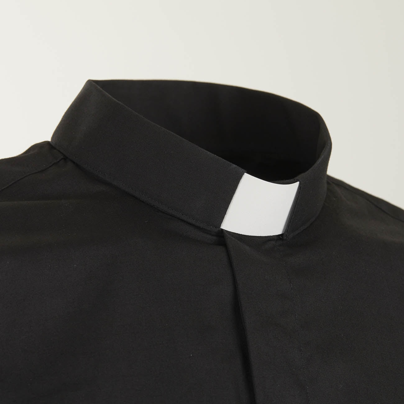 Camicia 100% Cotone - Nero - Clergy - Manica Corta