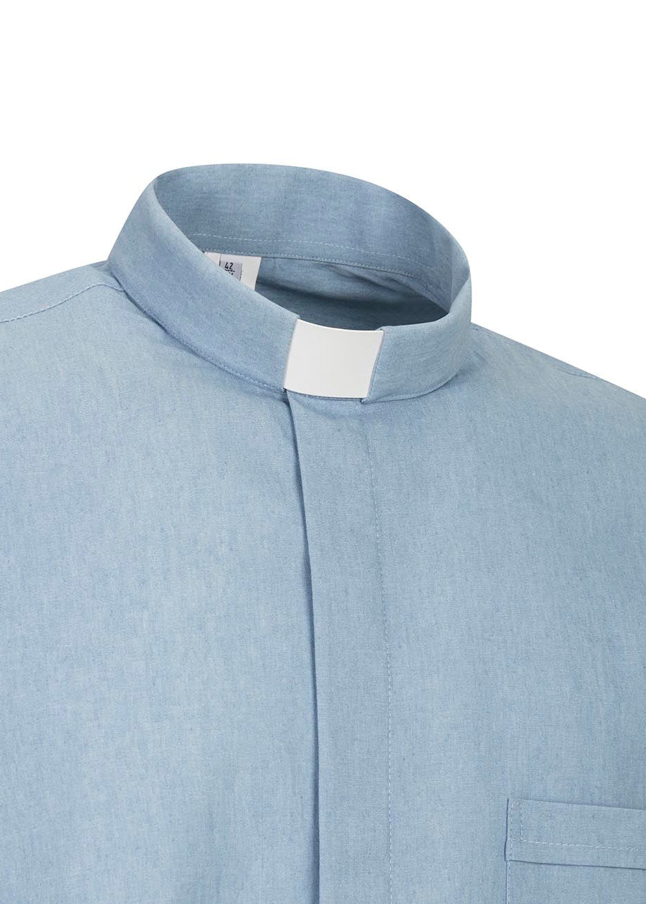 Camisa Nevada – Azul Claro – Clergy – Manga Larga