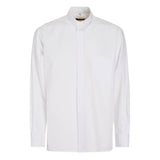Camicia Puntinata - Bianco - Puro Cotone Superior - Clergy - Manica Lunga