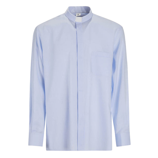 Dotted Shirt - Light Blue - Pure Superior Cotton - Clergy - Long Sleeve
