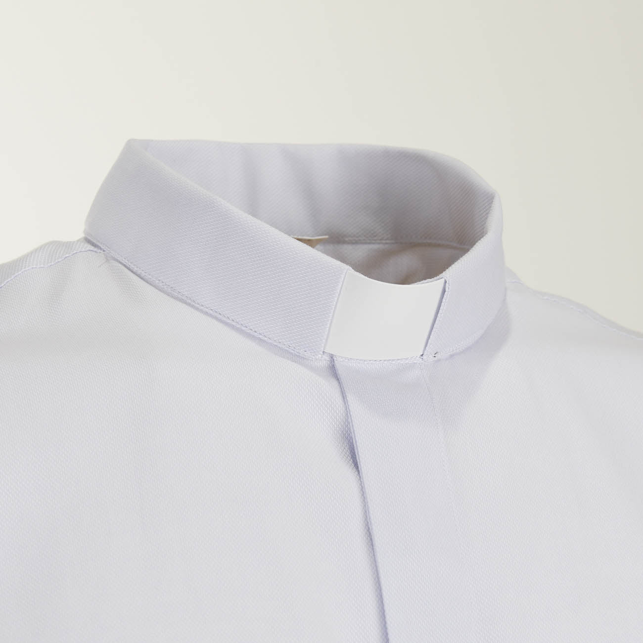 Camicia Puntinata - Grigio Chiaro - Puro Cotone Superior - Clergy - Manica Lunga