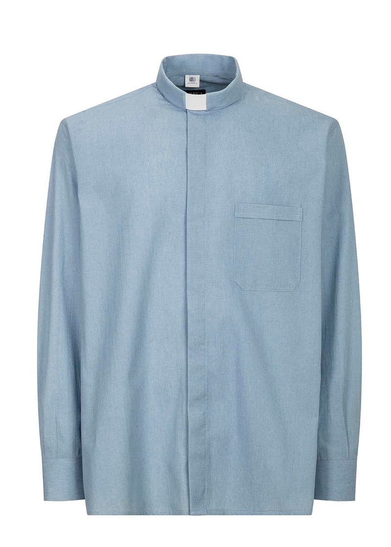 Camicia Nevada - Celeste - Clergy - Manica Lunga