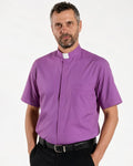 Priesterhemd aus POLYCOTTON – Lila – Römisches Design – Langarm