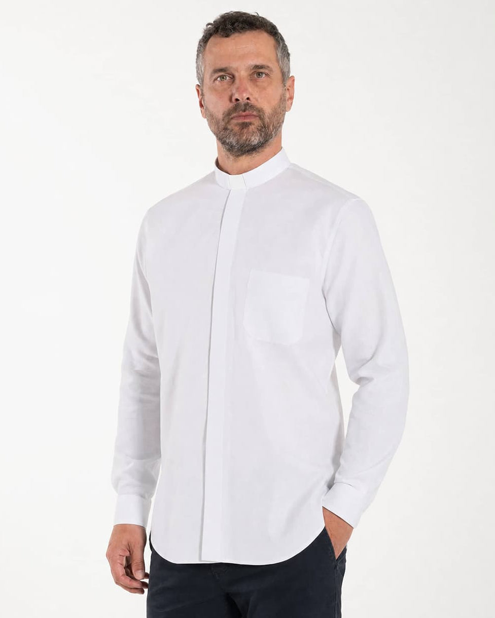 Camisa 100% Linho - Branca - Clero - Manga Longa