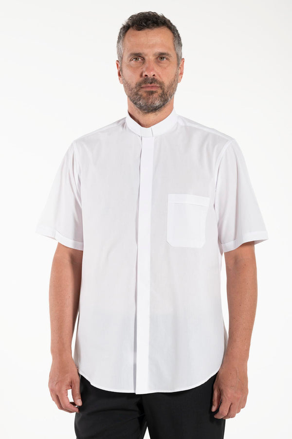 Camicia Polycotton - Bianco - Clergy - Manica Corta
