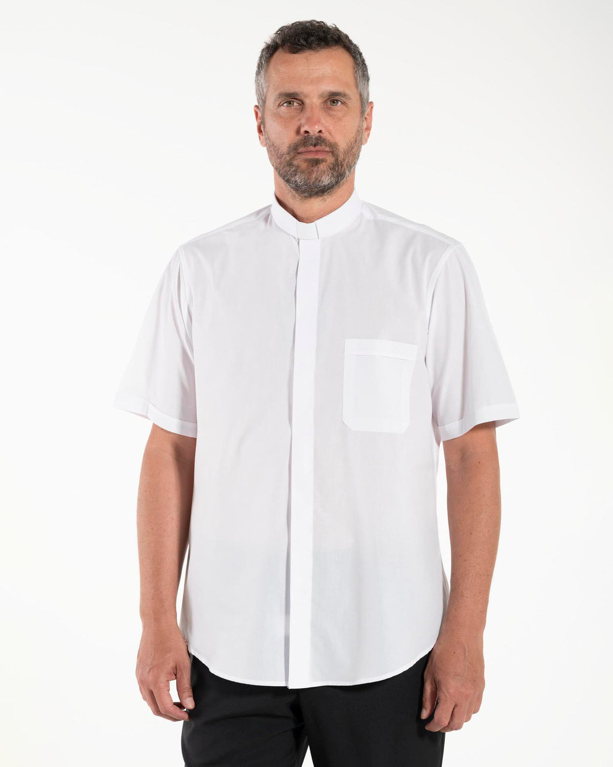 Camicia Polycotton - Bianco - Clergy - Manica Corta