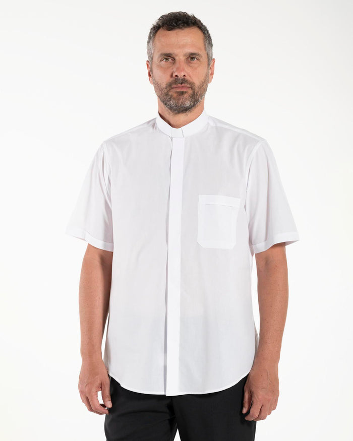 Camicia Polycotton - Bianco - Clergy - Manica Corta