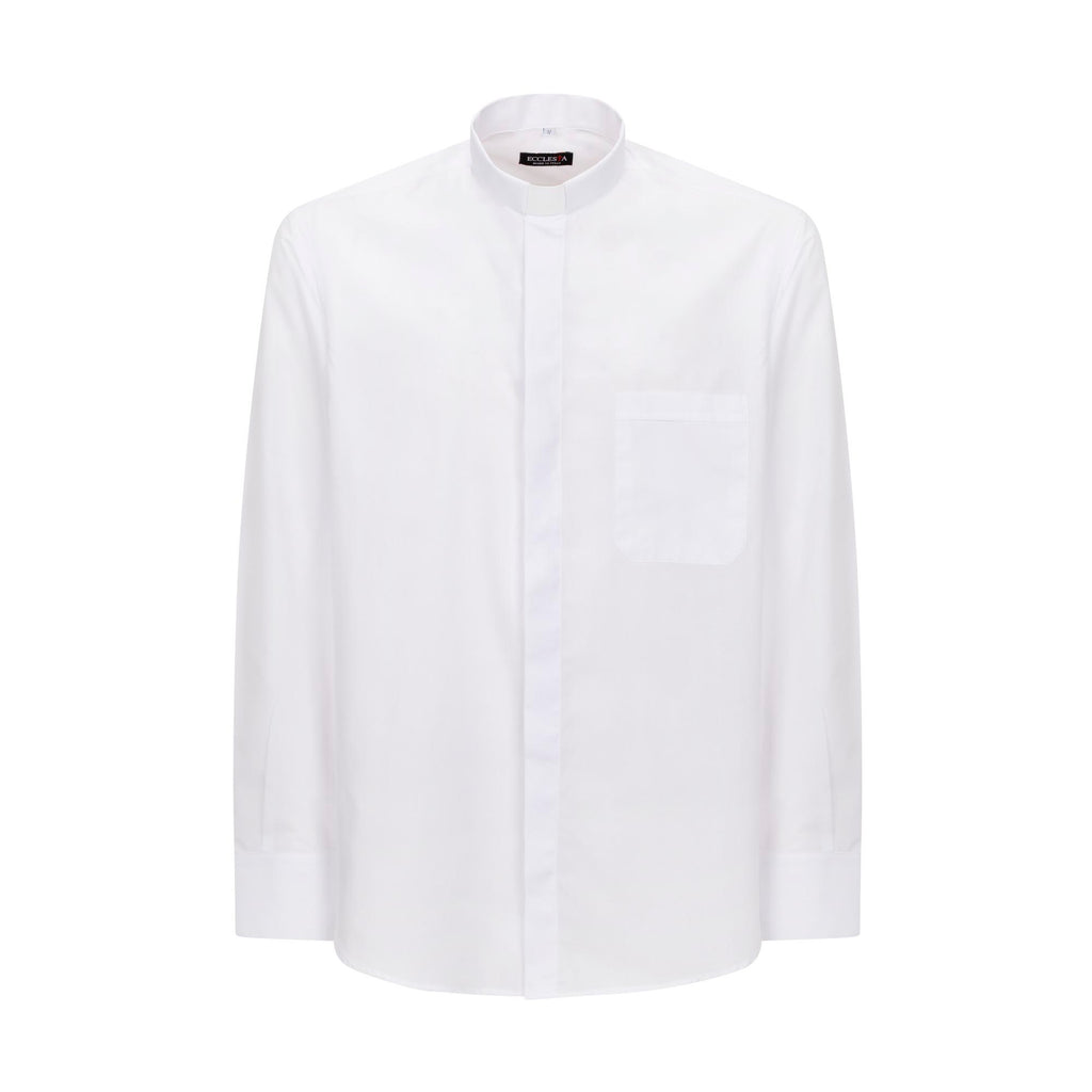 Camisa Avignone - Blanco - Clerical - Elástica - Manga Larga