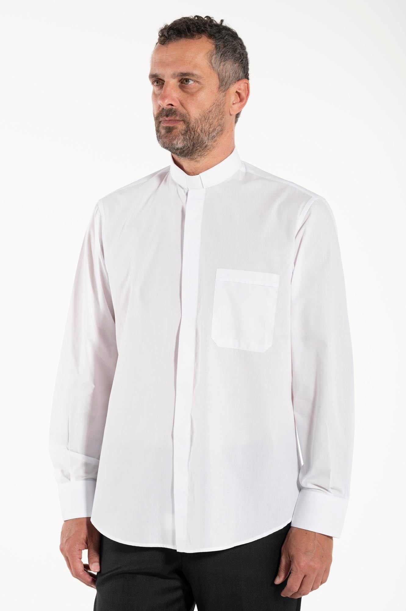 Camicia Avignone - Bianco - Clergy - Elasticizzata - Manica Lunga
