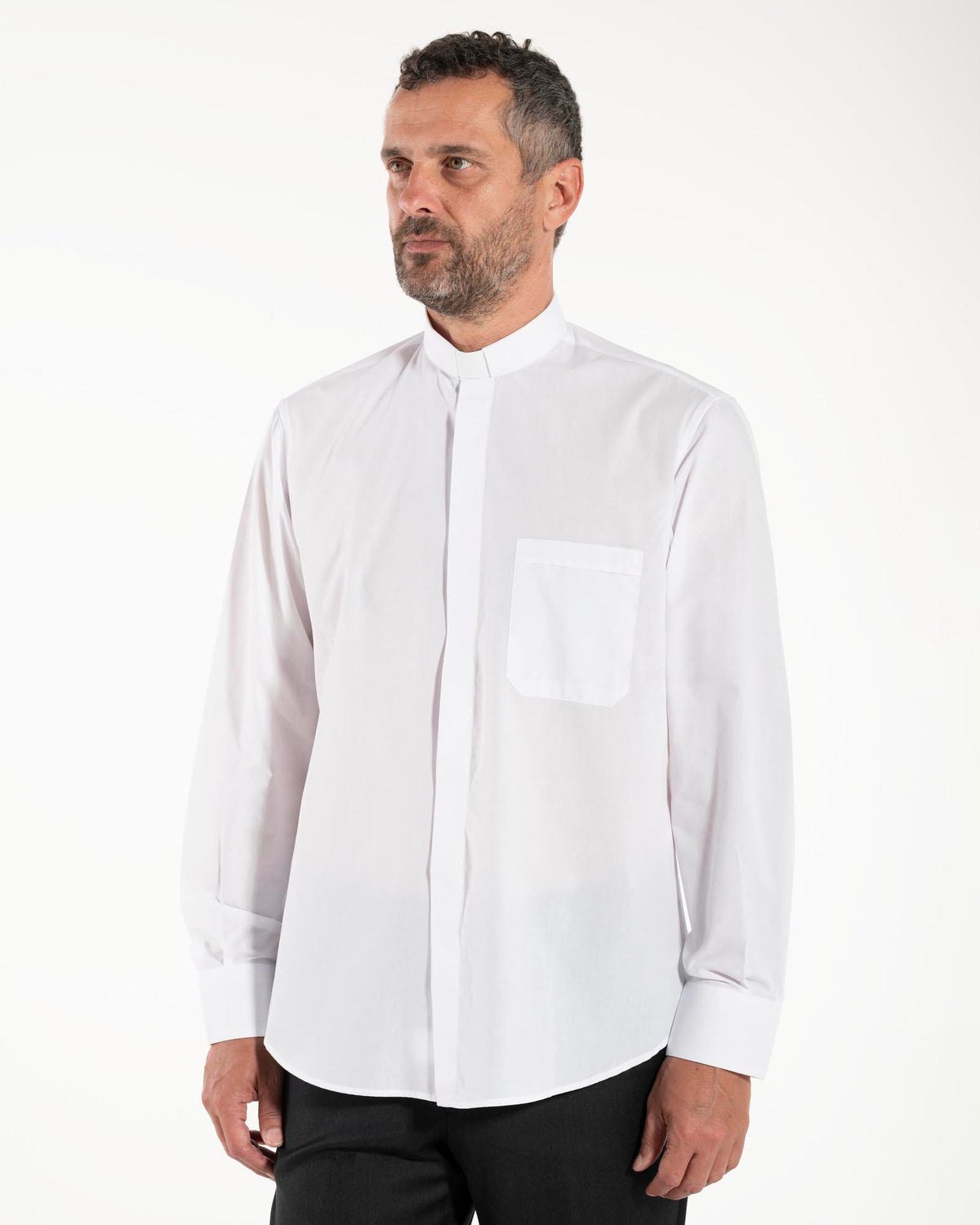 Camicia Polycotton - Bianco - Clergy - Manica Lunga