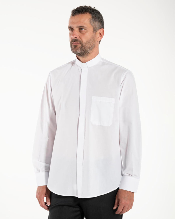 Camicia Polycotton - Bianco - Clergy - Manica Lunga