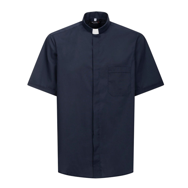 Camicia Polycotton - Blu - Clergy - Manica Corta