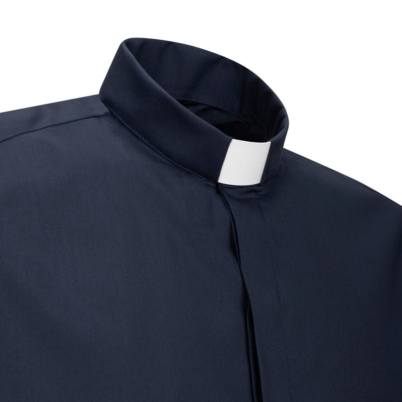 Camicia Polycotton - Blu - Clergy - Manica Corta