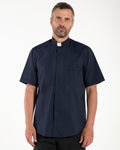 Camicia Polycotton - Blu - Clergy - Manica Corta