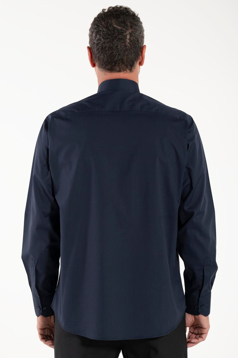Camicia Polycotton - Blu - Clergy - Manica Lunga