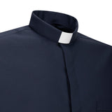 Camicia Polycotton - Blu - Clergy - Manica Lunga