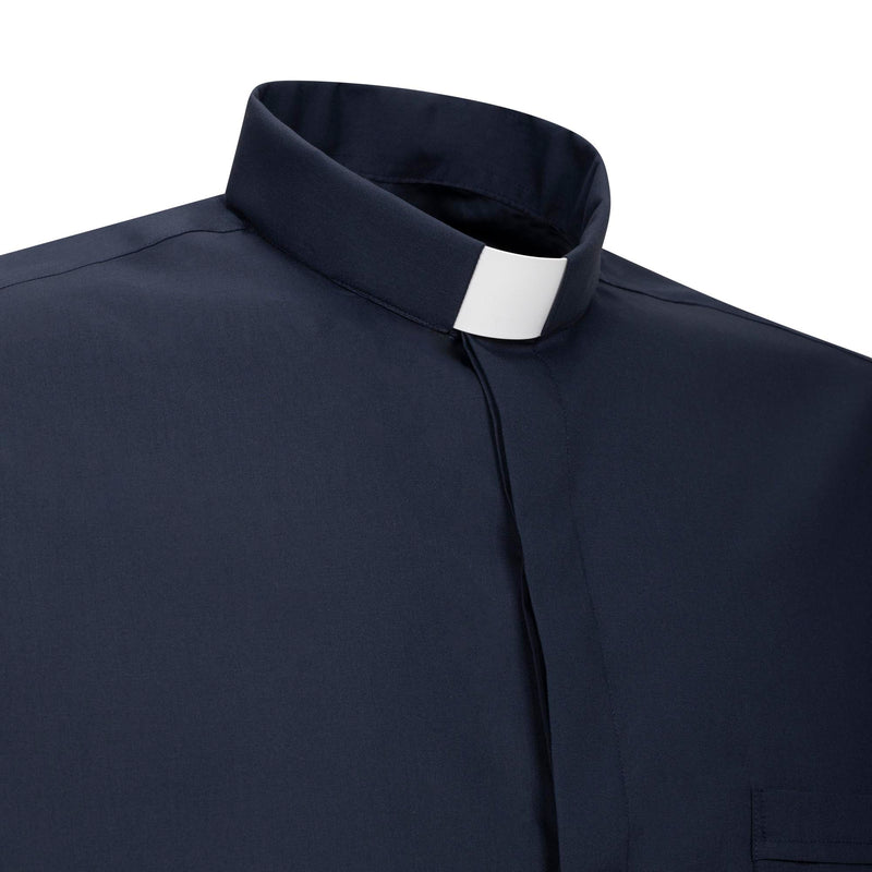 Camicia Polycotton - Blu - Clergy - Manica Lunga