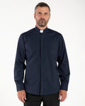 Polycotton Shirt - Blue - Clergy - Long Sleeve