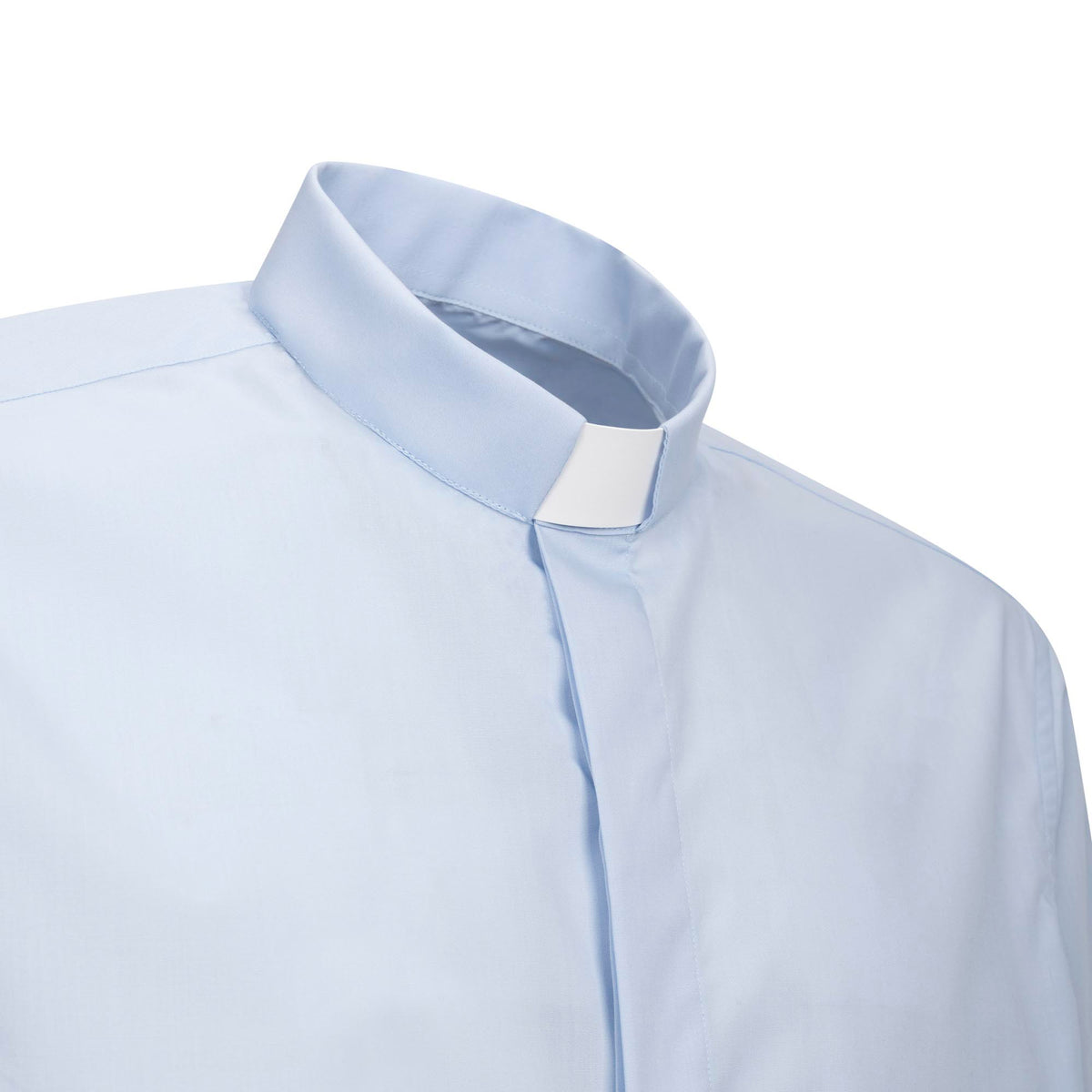 Camisa Polycotton - Azul-claro - Clerical - Manga Curta