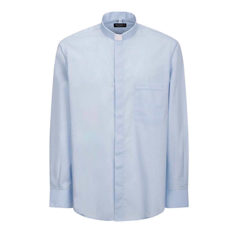 Camicia Polycotton - Celeste - Clergy - Manica Lunga