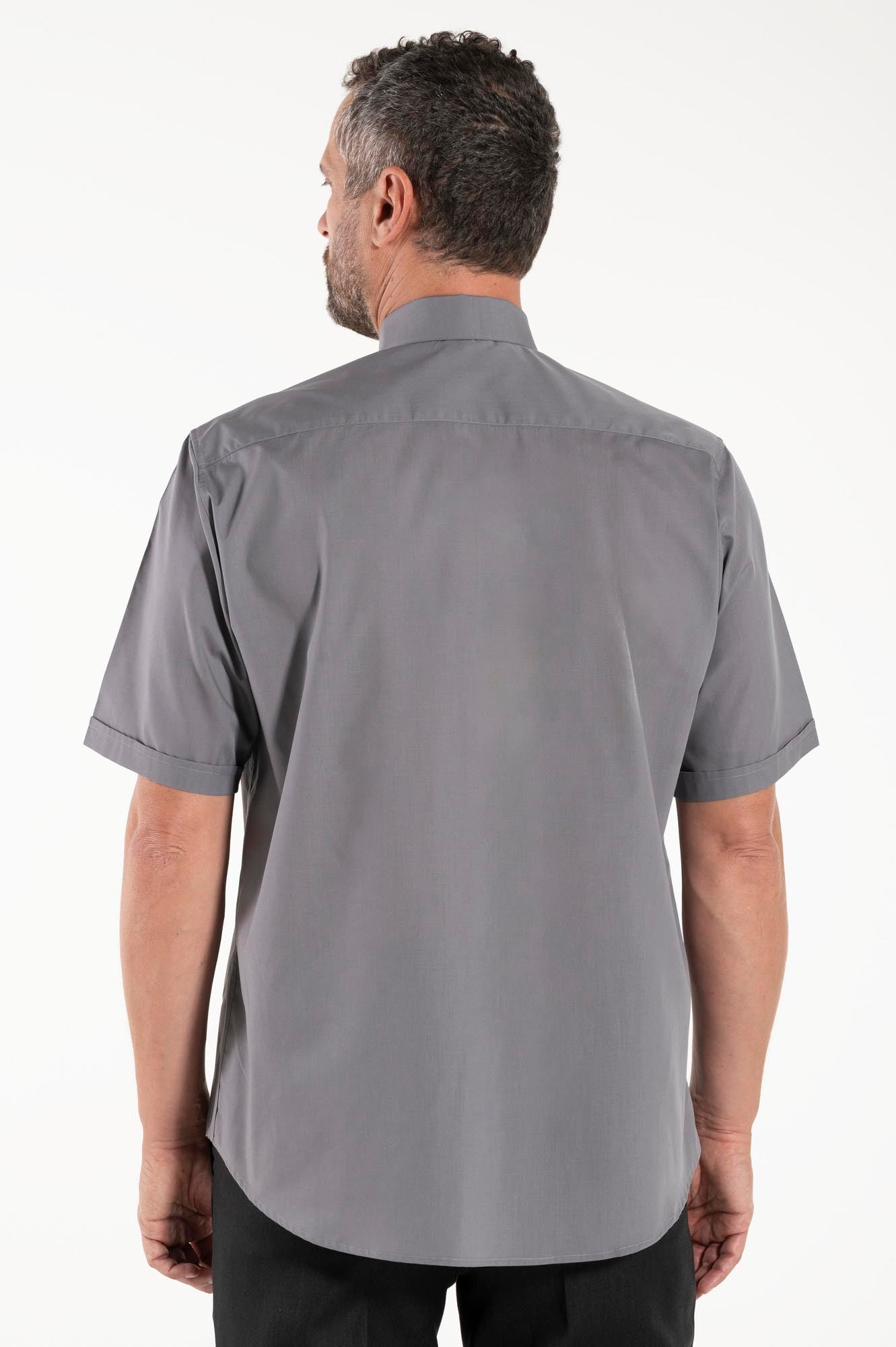 Camicia Polycotton - Antracite - Clergy - Manica Corta