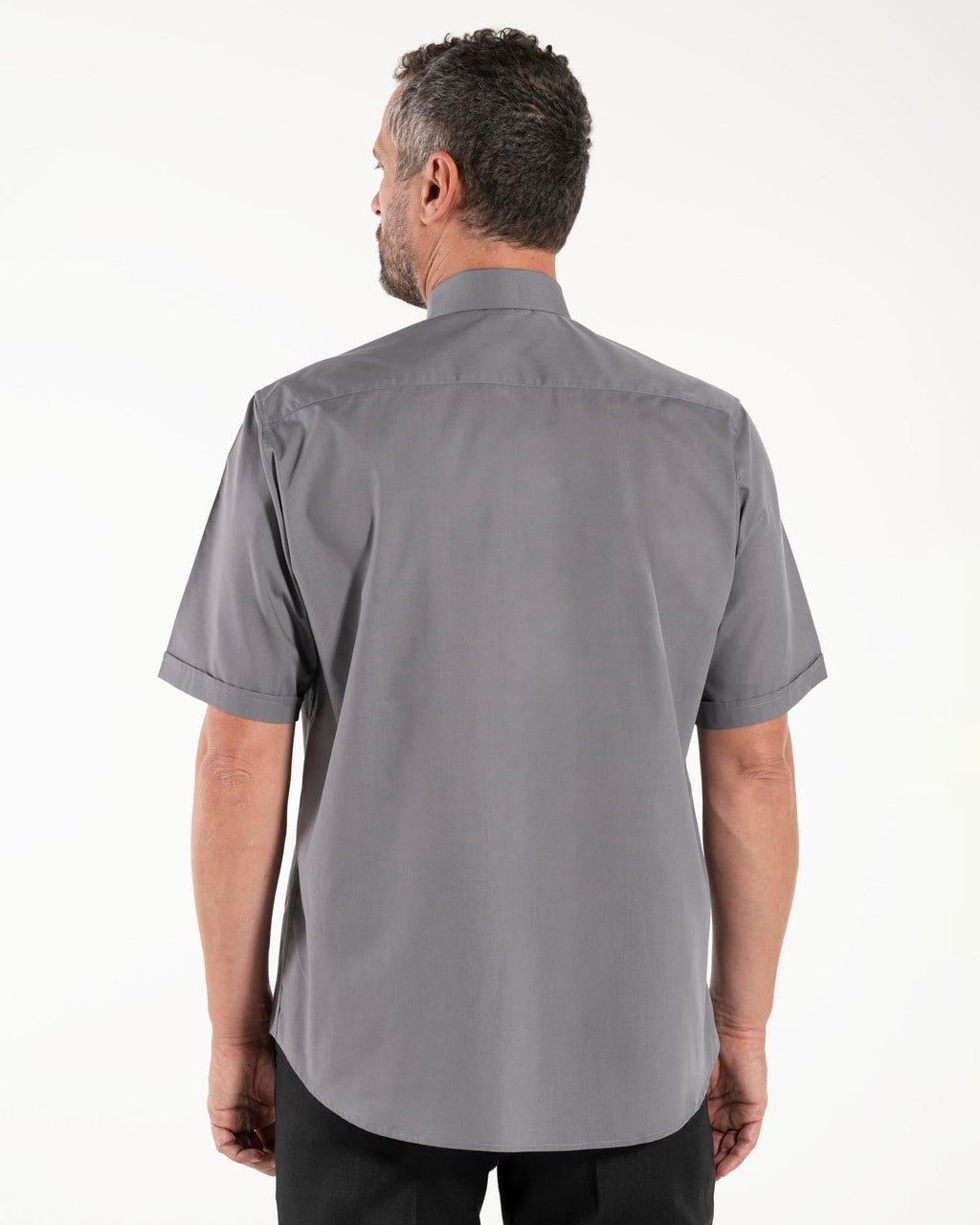 Polycotton Shirt - Charcoal - Clergy - Short Sleeve
