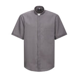 Camicia Polycotton - Antracite - Clergy - Manica Corta