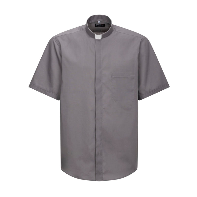 Camicia Polycotton - Antracite - Clergy - Manica Corta