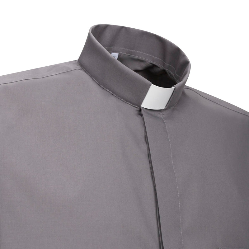Camicia Polycotton - Antracite - Clergy - Manica Corta