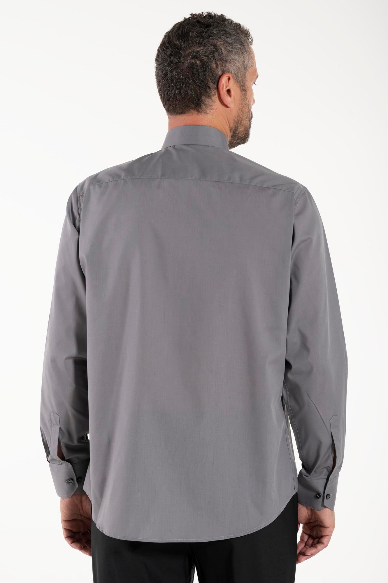 Camicia Polycotton - Antrcacite - Clergy - Manica Lunga