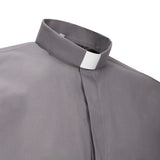Camicia Polycotton - Grigio - Clergy - Manica Lunga