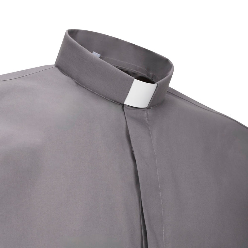 Camicia Polycotton - Grigio - Clergy - Manica Lunga