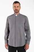 Camicia Polycotton - Antrcacite - Clergy - Manica Lunga