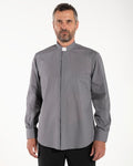Polycotton Shirt - Charcoal - Clergy - Long Sleeve