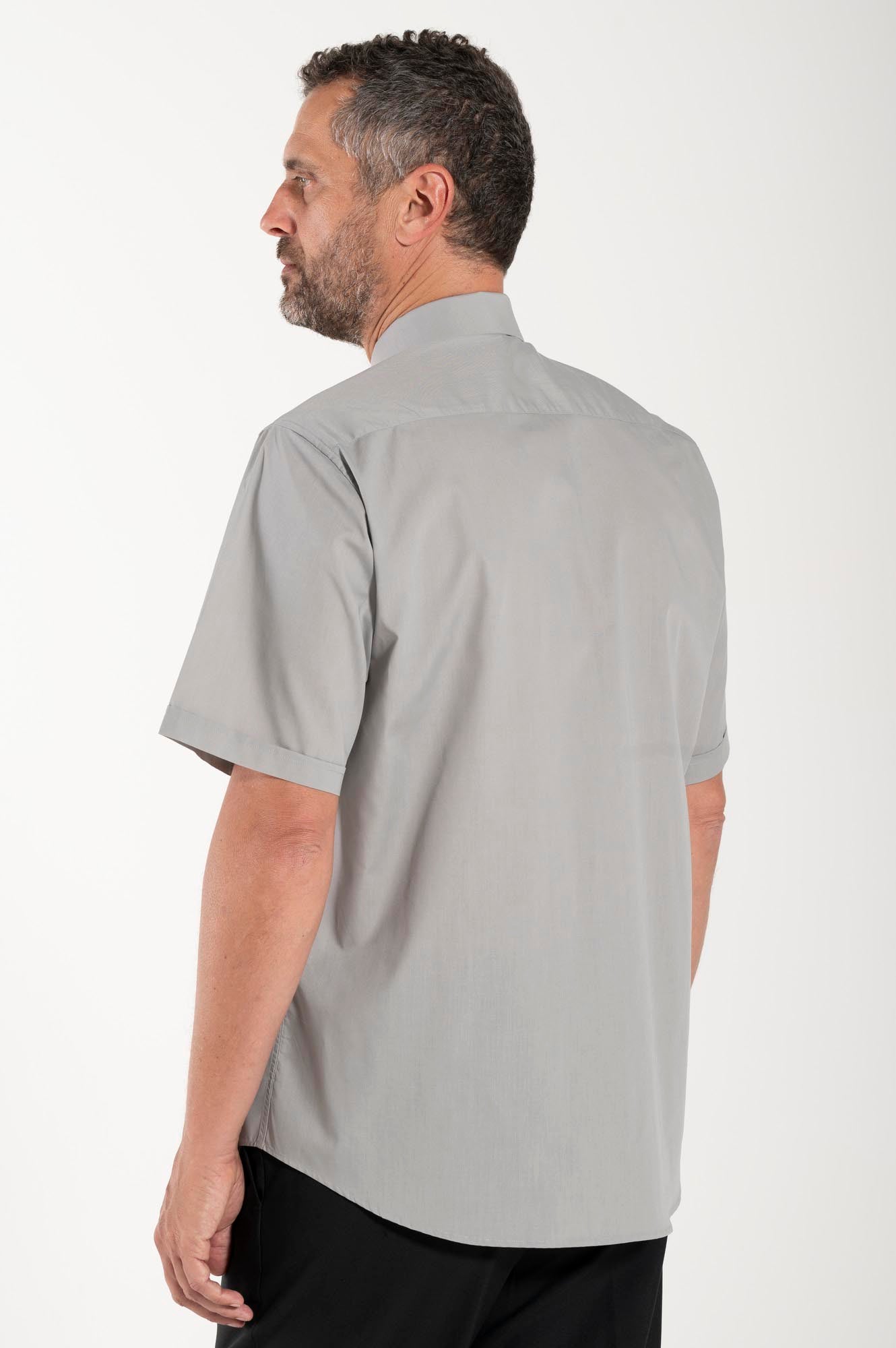 Camicia Polycotton - Grigio - Clergy - Manica Corta