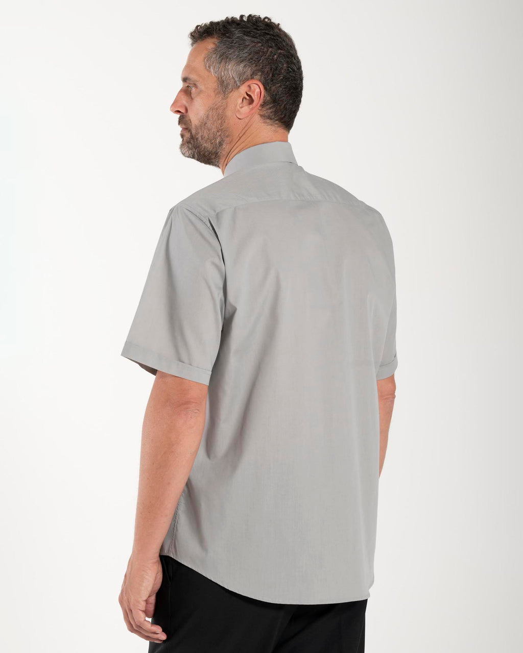 Polycotton Shirt - Grey - Clergy - Short Sleeve