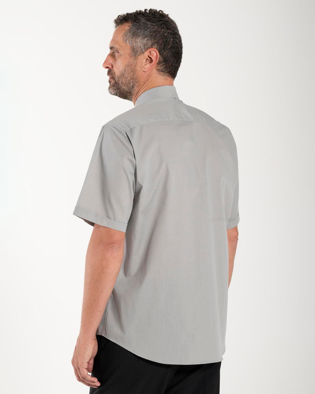 Camicia Polycotton - Grigio - Clergy - Manica Corta