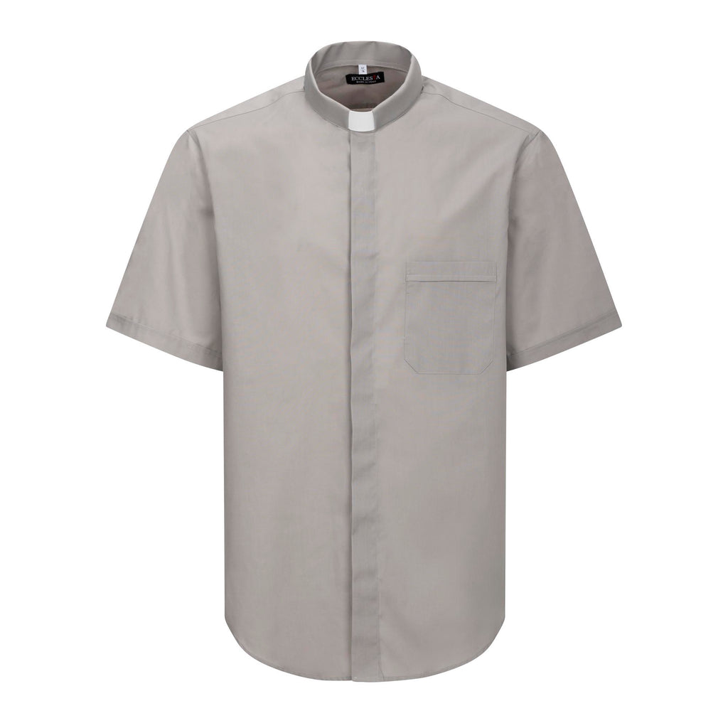 Camicia Polycotton - Grigio - Clergy - Manica Corta