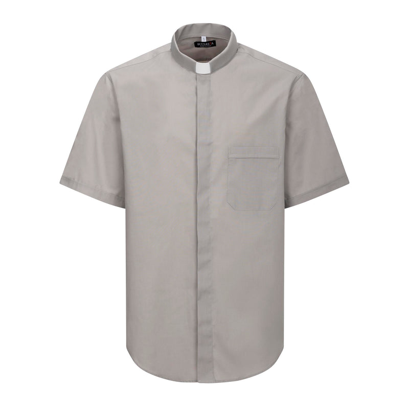 Camicia Polycotton - Grigio - Clergy - Manica Corta