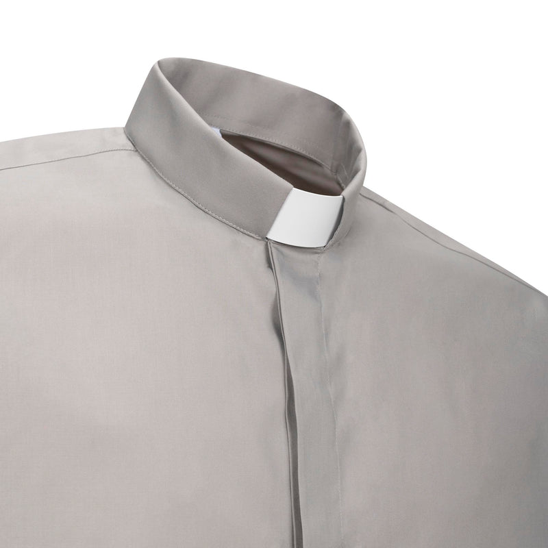 Camicia Polycotton - Grigio - Clergy - Manica Corta