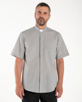 Polycotton Shirt - Grey - Clergy - Short Sleeve