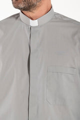 Camicia Polycotton - Grigio - Clergy - Manica Lunga