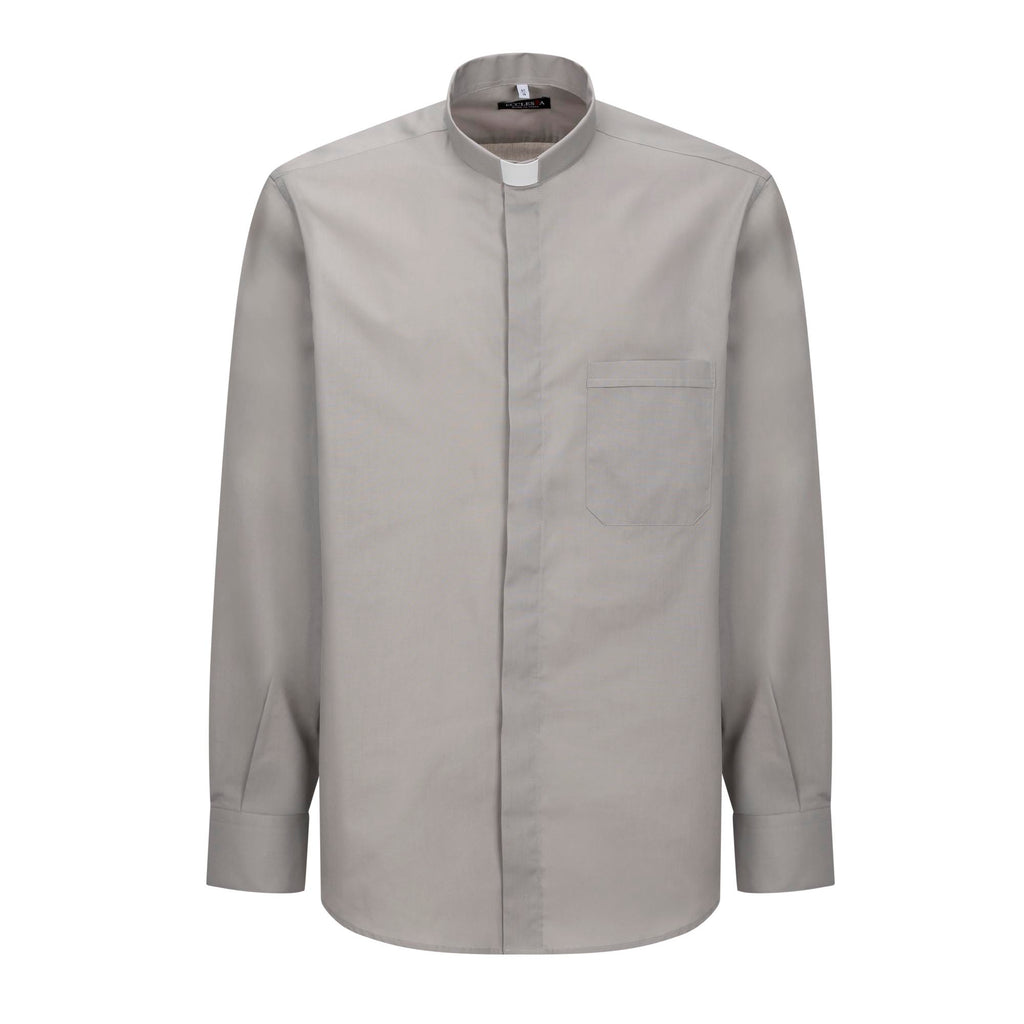Camicia Polycotton - Grigio - Clergy - Manica Lunga