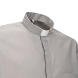 Camicia Polycotton - Grigio - Clergy - Manica Lunga