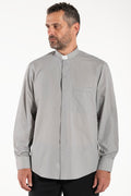 Camicia Polycotton - Grigio - Clergy - Manica Lunga